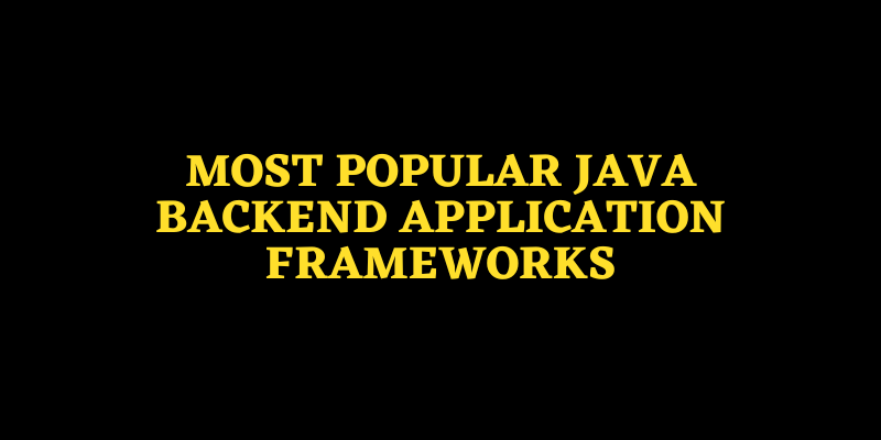 Popular Java Backend Application